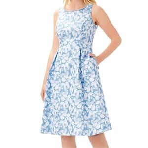 Adrianna Papell Women's Floral Jacquard Midi Dress Modest O6